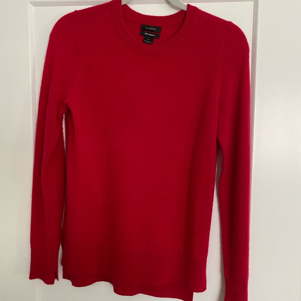Halogen Crewneck Cashmere Sweater Red